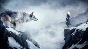 Girl with she-wolf
