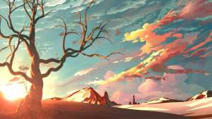 Dead Tree And Sunrise