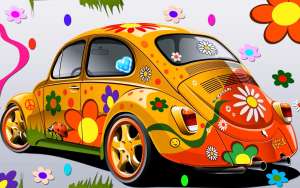 Retro Car Volkswagen Beetle