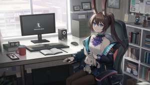 Amiya arknights at the desktop