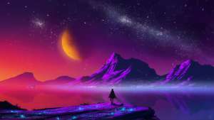 Girl alone in space