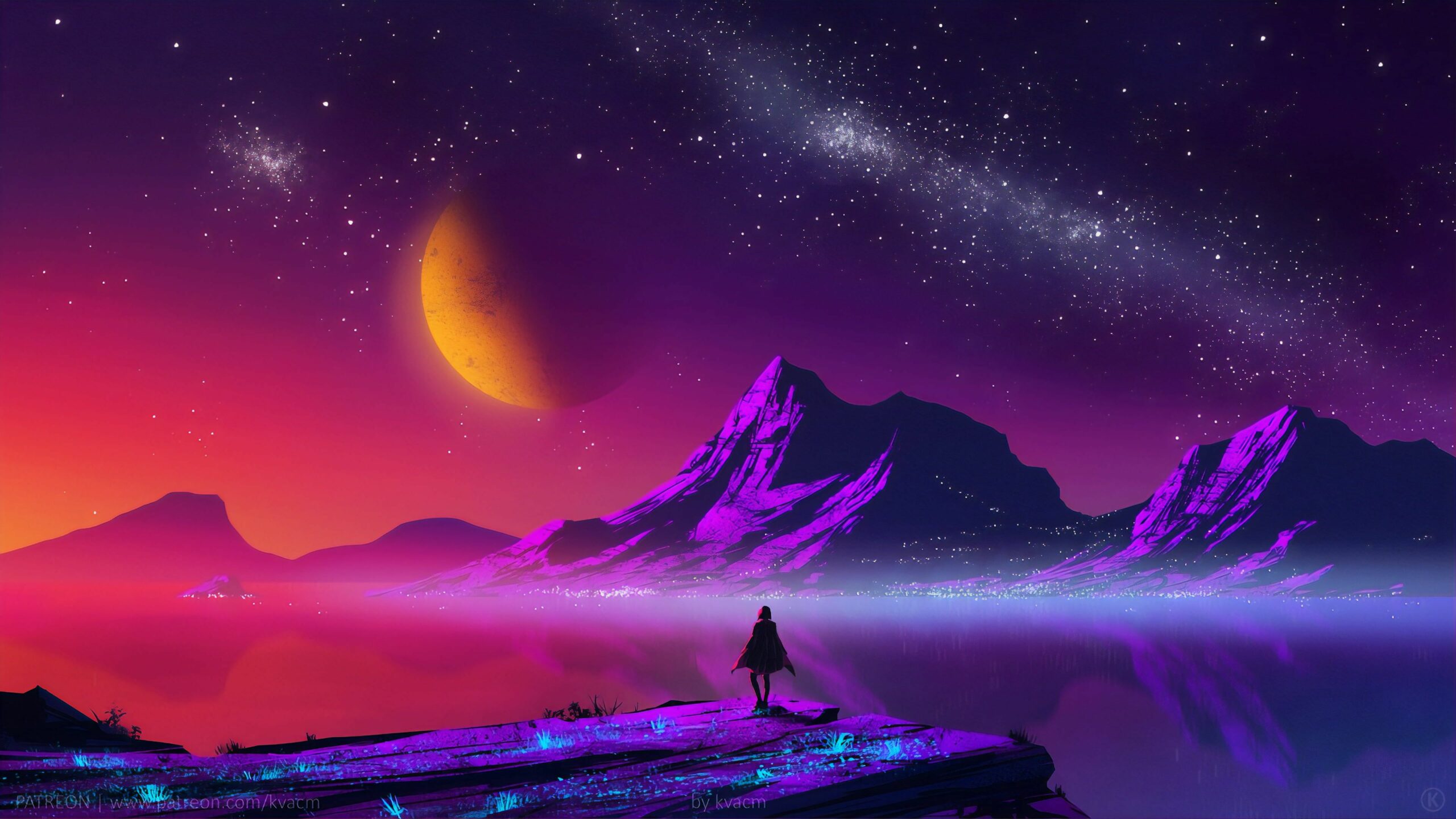 Girl alone in space